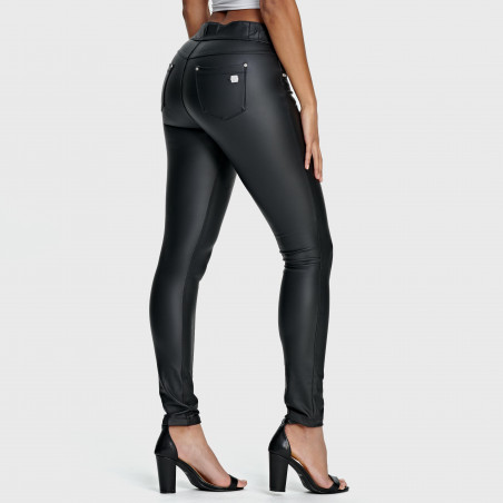 N.O.W® Ecoleather Pants - Mid Waist Skinny - N0 - Black