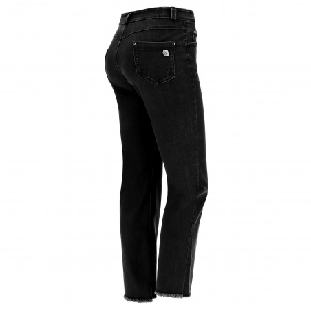 Freddy Black - Flare Jeans in Stretch Denim - J7N - Black Denim - Black Seam