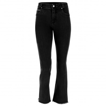 Freddy Black - Flare Jeans in Stretch Denim - J7N - Black Denim - Black Seam